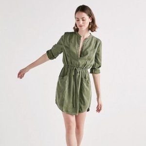 Lucky Brand Army Green Shirt Dress Size XS